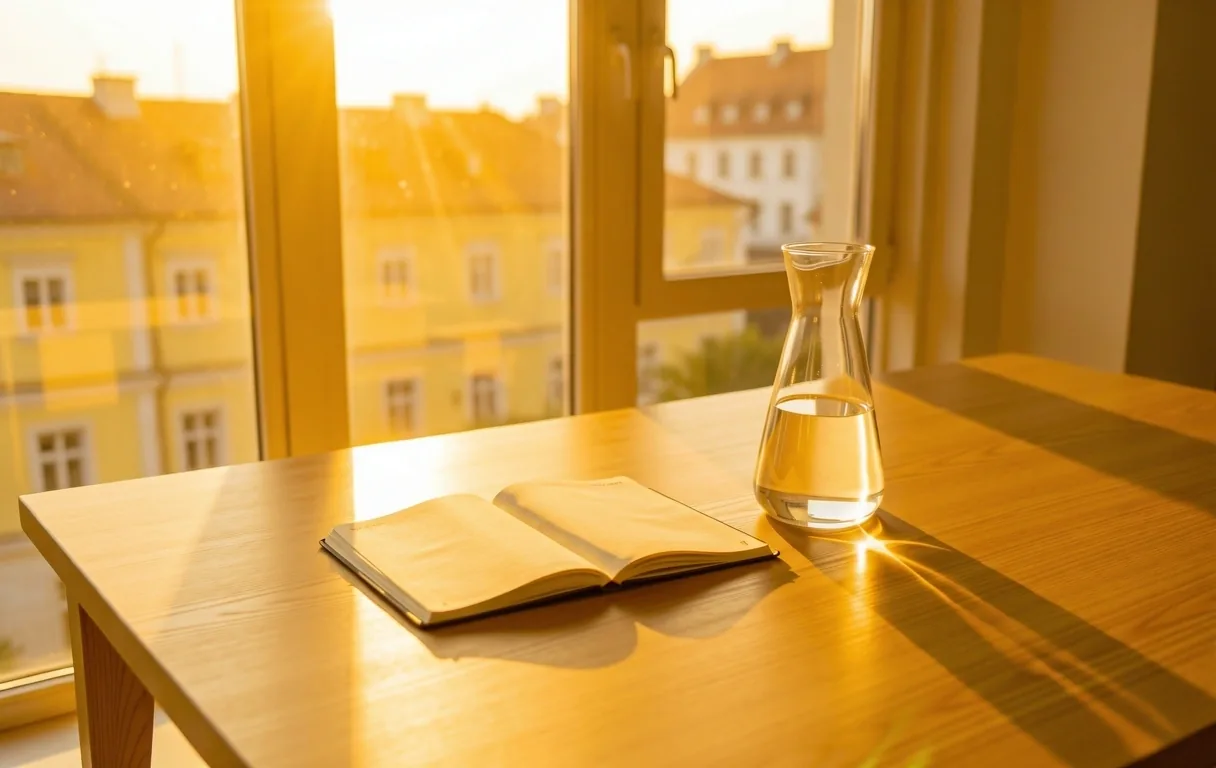 Morning light in a wellness studio